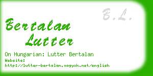 bertalan lutter business card